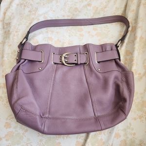 Tignanello lavender/purple pebbled leather handbag